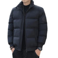 Yingquanz 2025 Men's Casual Puffer Jacket Custom Best Quality Shiny Winter Coat Stand Collar Zipper Closure Promotional Fashion