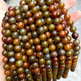 Wholesale Tea Dragon Vein Agate 4/6/8/10/12/14mm Round Loose Brown Dragon Vein Agate Beads for Jewelry Making