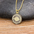QIKU New Fashion Gold Color Eye Necklace Crystal Copper Cubic Zircon Turkish Lucky Jewelry Statement Girl Party Gift Accessories
