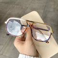 Jiuling Eyewear New Fashion Hot Selling Spectacles Anti Blue Ray Uv400 Lens Glasses Men Double Bridge square Lens Eyeglasses