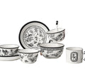 Retro Style Porcelain Dinner Set Plates and Dishes Bowl Spoon Chopsticks Mug Ceramic Set for Home and Kitchen