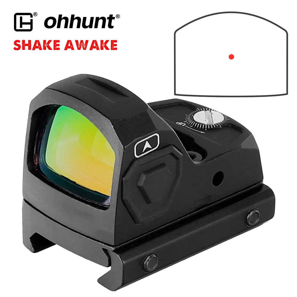 Ohhunt Optics Motion Awake 2M Dot Open Tactical Red Dot Reflex Sight with Adapter Plate for R&R Cut Footprint