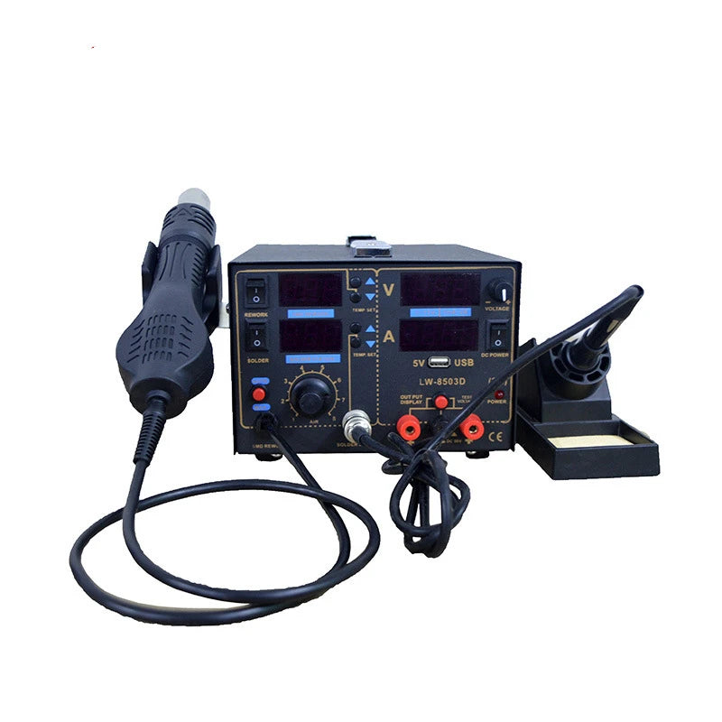 Digital LCD Display 800W USB Interface Portable Hot Air Gun Desoldering Station 3 in 1 with Power Supply