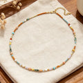 Bohemian Fashion Necklace for Ladies Natural Stone Color Mix with Stainless Steel Beads