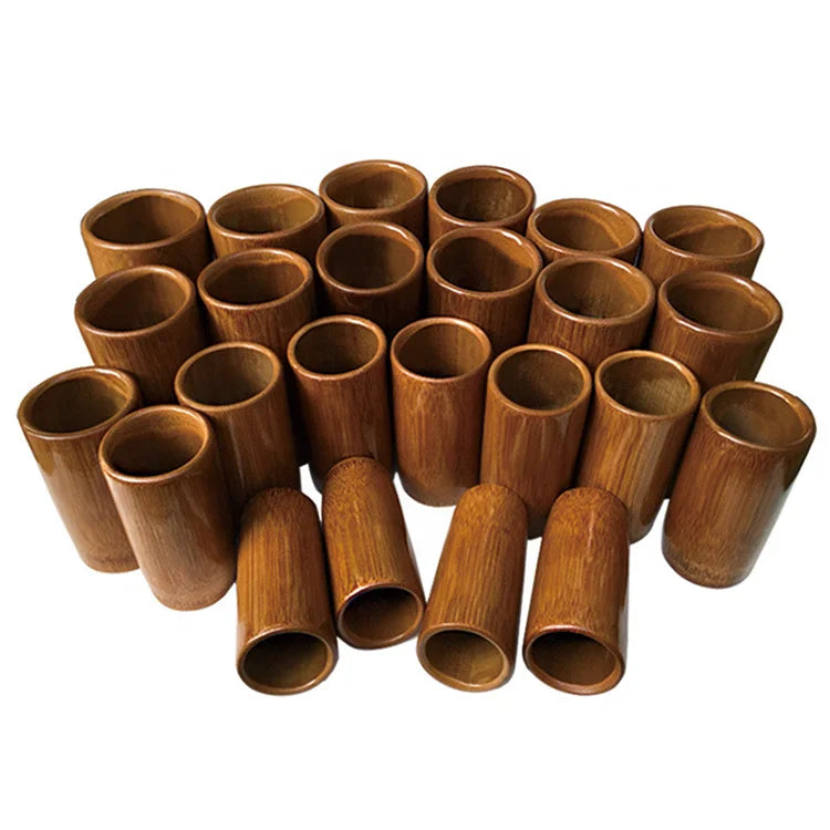 24 Pcs Carbonized Boiled Bamboo Acupuncture Body Points Massage Fire Jar Vacuum Cupping Non-glass Cups Suction Weight Loss