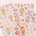 Nekoni Animal Stickers Kawaii Cute Stickers Dog Puppy Dinosaur Panda Bunny Cat Dessert PVC Laser Gilding Waterproof Stickers