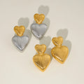 NEW VOGUE LOVE HEART MIXED STRIPE EARRINGS 2025 Dazan SUMMER INS 18k Gold Plated Hypoallergenic Stainless Steel Lady Jewelry