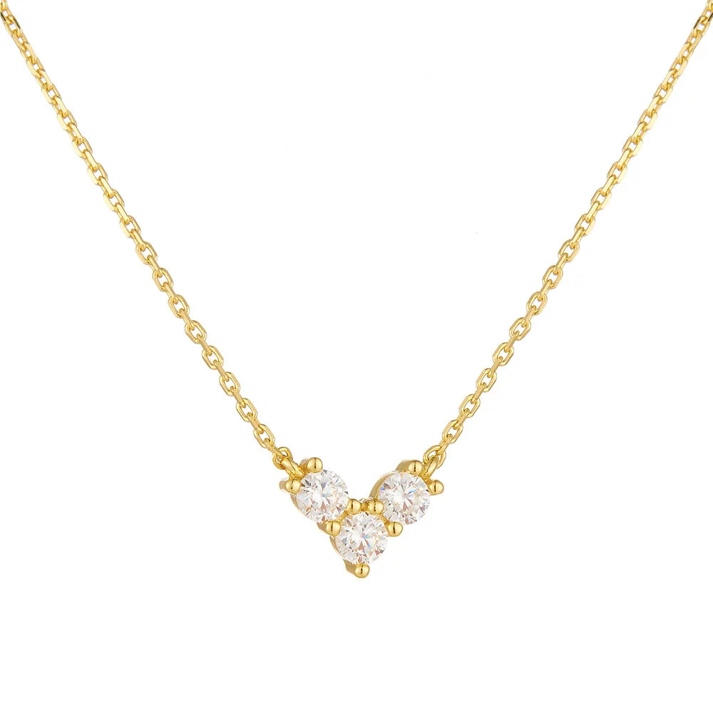 Fashion Pendant Necklaces 925 Sterling Silver Heart Diamond Necklace  Gold Plated Necklaces for Women