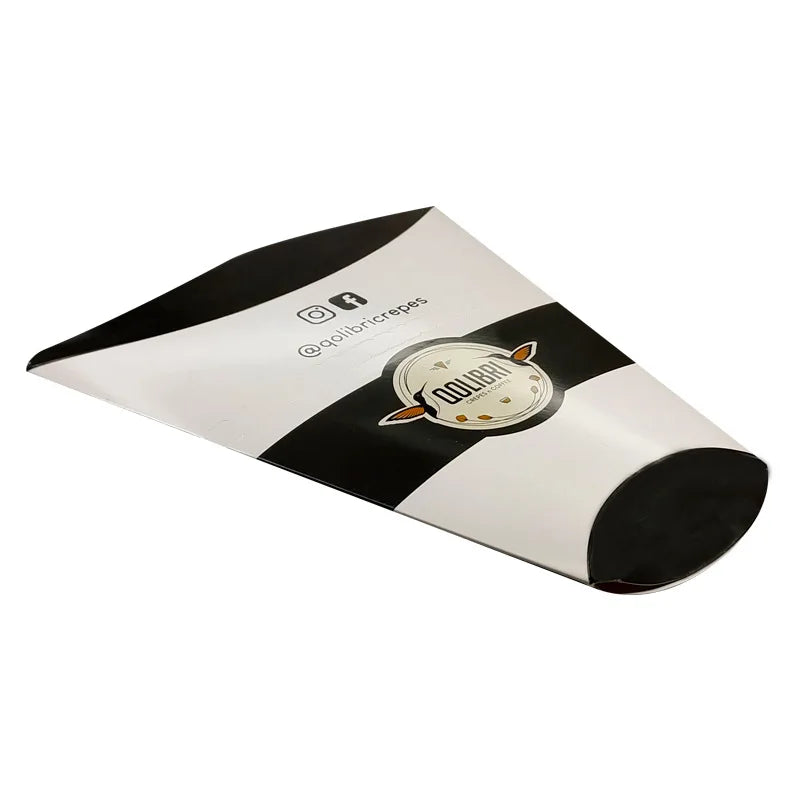 Glossy Lamination Printed Bubble Waffle Cone for Ice Cream Pizza Hot Food for Egg Waffle Crepe Packaging
