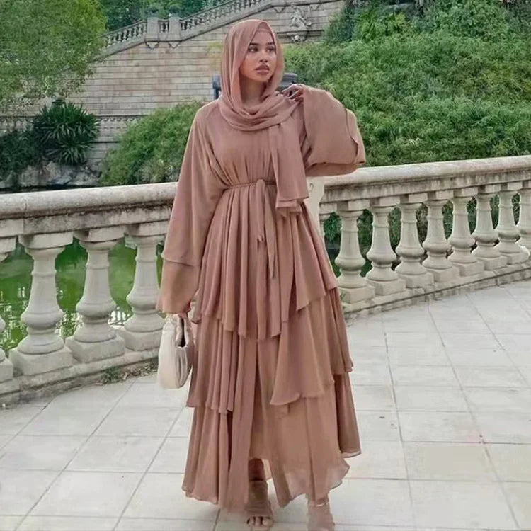 Muslim Women's Long Sleeves Prayer Abaya With Attached Scarf Long Skirt Long Slender Dress OEM Service Deira Dubai Abaya