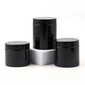 Wholesale Amber Black Color Empty Straight Side 50g 80g 100g 120g 150g 180g 200g Wide Mouth Plastic Jars with Lids for Paint