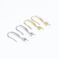 Peg Tail Findings S925 Sterling Silver Stud Earrings DIY Jewelry Making Findings with Fish Hook Ear Wires Loop Ball Connector