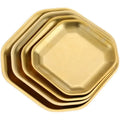 Food Grade 304 Stainless Steel Octagon Plate Silver Gold Brushed Surface Stackable Dessert Plate for Cafe Hotel Buffet
