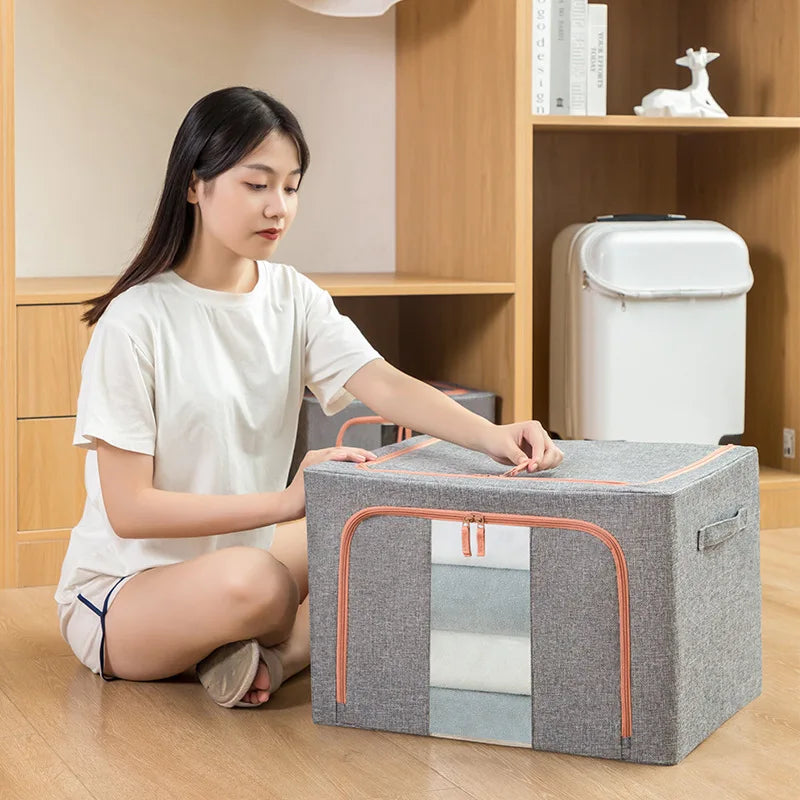 Oxford Cloth Collapsible Fabric Cube Organizer Canvas Foldable Storage Boxes Bins for Laundry Toys Clothes