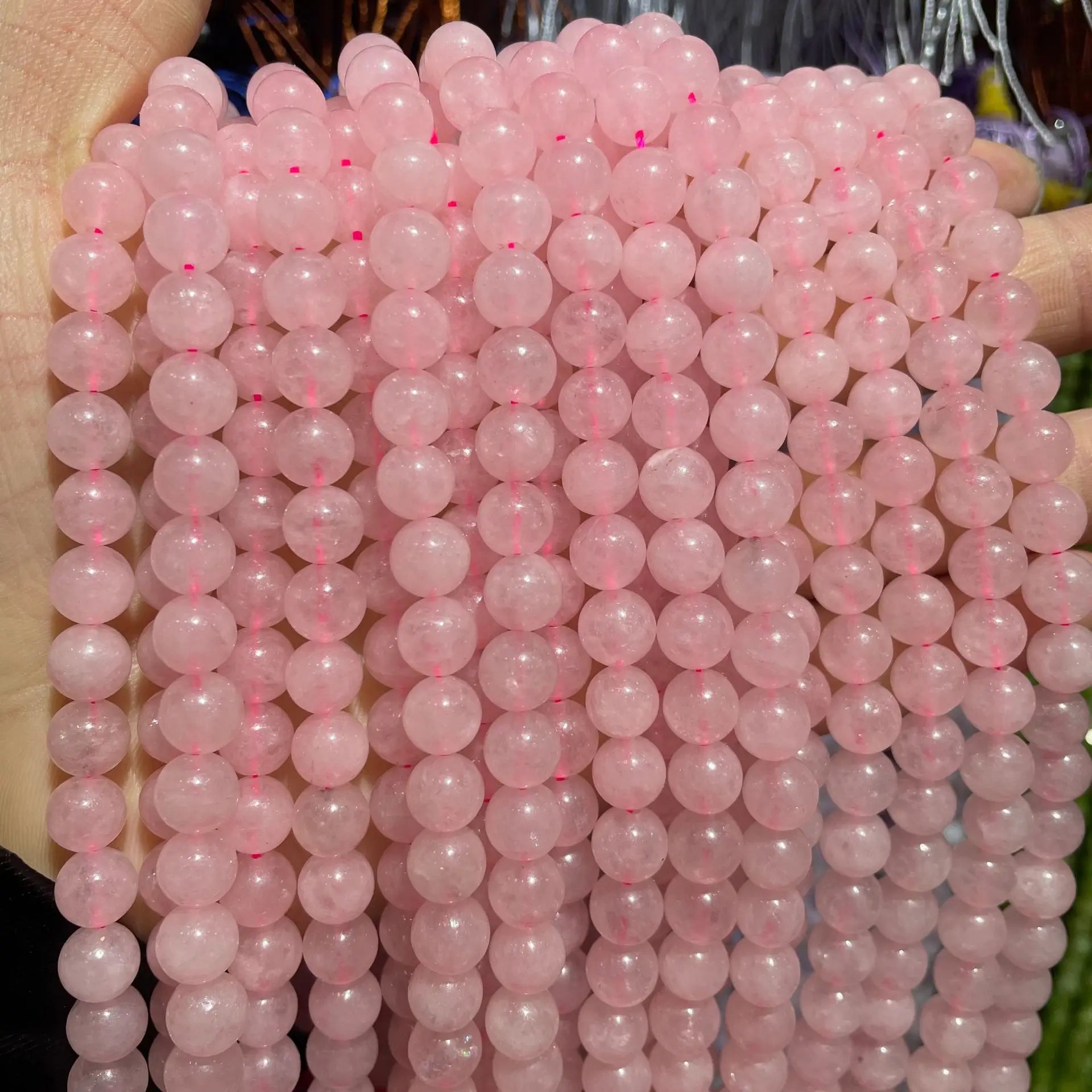 Wholesale 4/6/8/10/12mm Natural Stone Rose Quartz Crystal Round Loose Beads for Jewelry Making DIY Bracelet Necklace