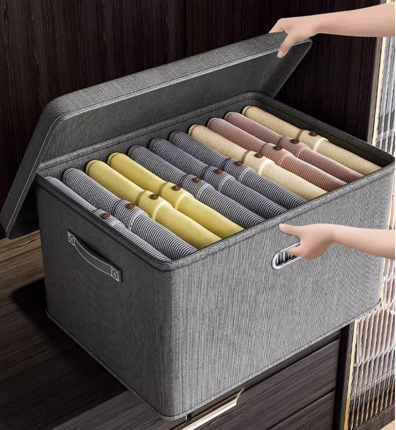 Popular Foldable Office Fabric Storage Boxes with Handle Storage Containers Wardrobe Organizer Baskets Storage Boxes & Bins