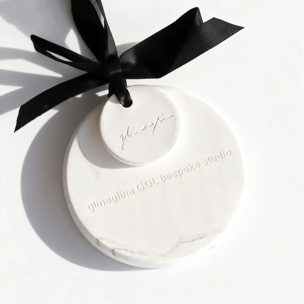 Logo Wholesale Customized Ceramic Aroma Diffuser Hanging Fragrance Air Freshener Home Car Wardrobe Essential Oil Stone
