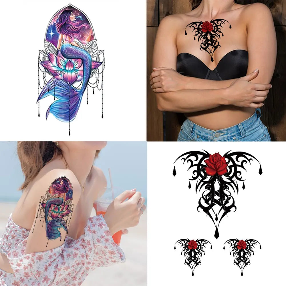 2025 New Design Waterproof Stock Tribal Designs Tattoo Stickers Half Arm Tattoo Temporary Sticker