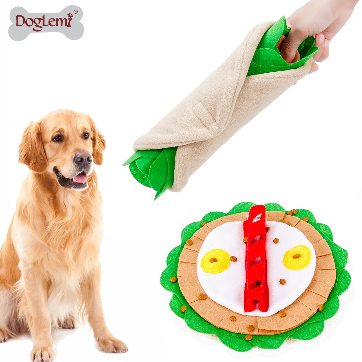 Direct Factory Interactive Dog Toy Dog Puzzle Toys Pet Snuffle Mat for Dogs snuffle Mat Nosework Taco