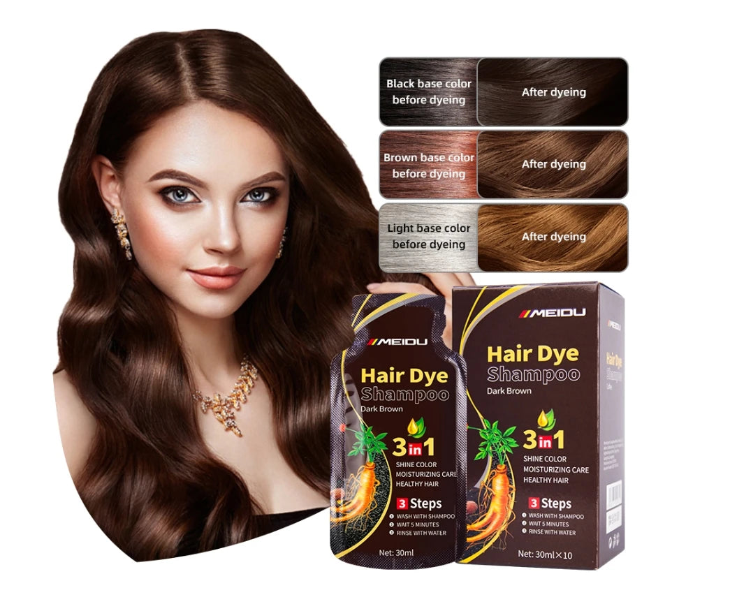 Natural 30ml Sachet Natural Herbal Men Hair Dye Black Hair Shampoo for Covering Gray Hair