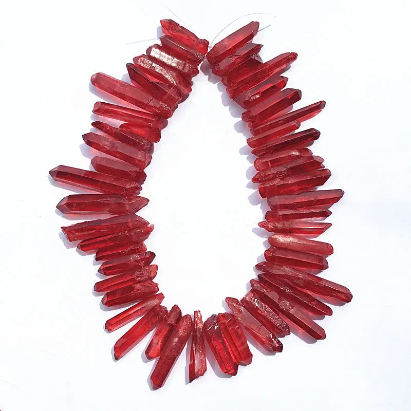 Natural Polished Crystal Angel Aura Red clear Quartz Points Fengshui Healing Wand Crystal Craft Reiki Jewelry