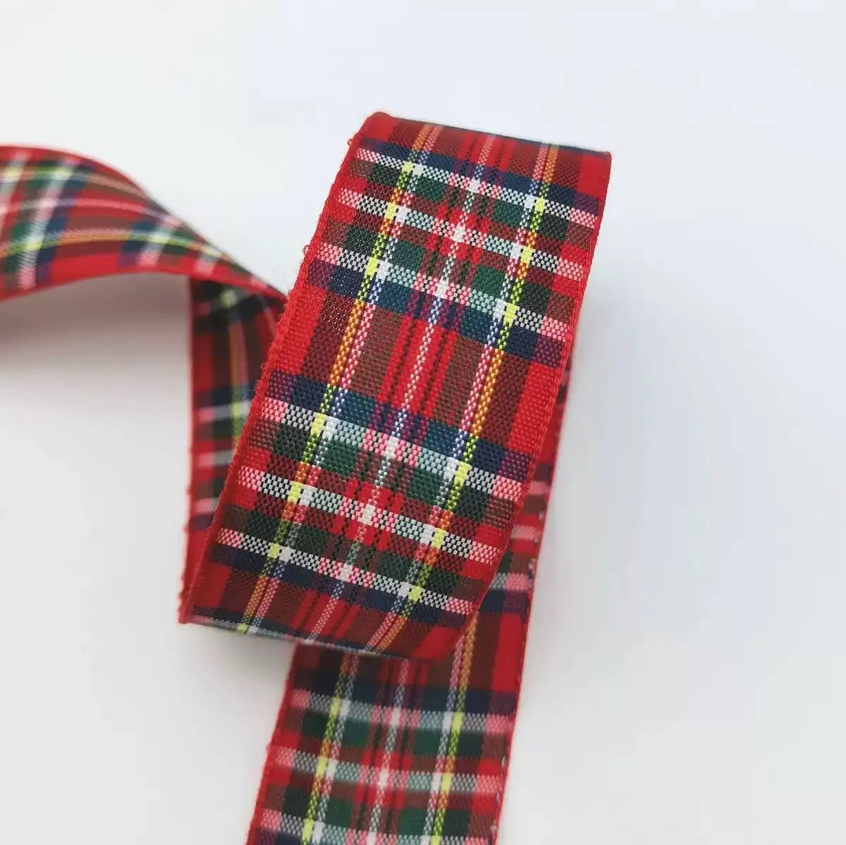 Okay 38mm Wide Red Scottish Tartan Ribbon for Christmas Gift Wrapping