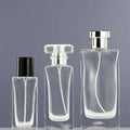 Custom Printing Beautiful square Perfume Spray Bottles 50ml clear Glass Bottles