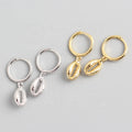 Isunni French Luxury S925 Sterling Silver Gold & Rhodium Plated Zircon Trendy Shell Shaped Drop Earrings for Wedding Gift Party