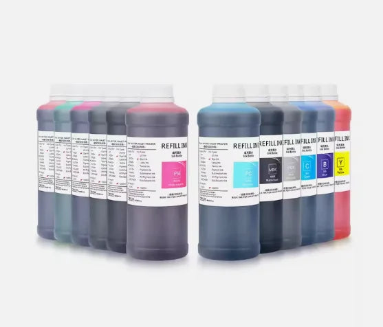 Ocbestjet 1000ML/Bottle 12 Colors PFI 701 703 Dye Ink for Canon IPF 8000 9000 Inkjet Printers