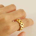 Beimai OEM Ring Geometric Hollow 18k Stainless Steel Women's Ring