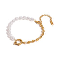 Fashion Designer Stainless Steel Clasps DIY Bracelet Trendy Sailor Clasp Pearl Bracelet for Women for Anniversary Jewelry Making