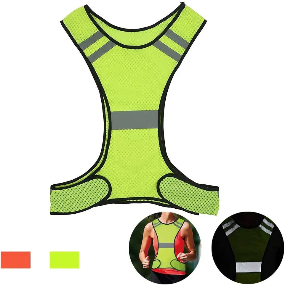 Adjustable Strap & Breathable Holes Reflective Night Running Hi-Vis Polyester Unisex Vest