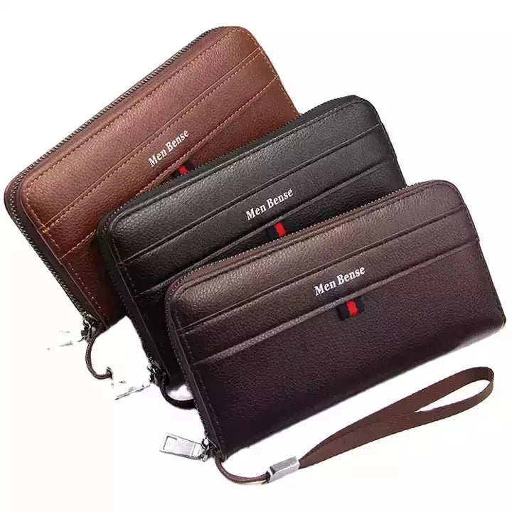 2026 Brand Function Large Zipper Atm Card Name Private Label Multi Slim Long Mens Wallet With Logo