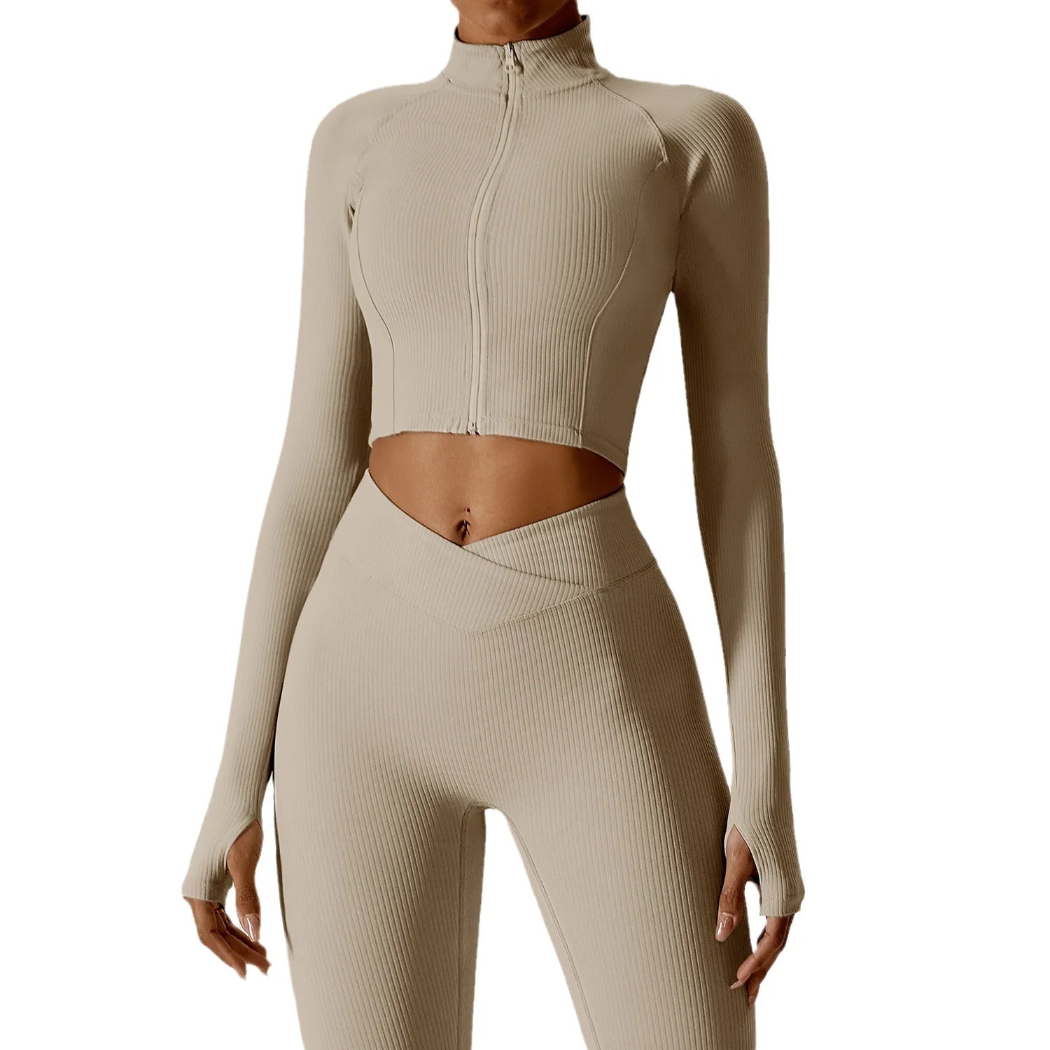 New Design Yoga Coat Autumn Quick Drying Long Sleeve Yoga Coat Thread Zipper Fitness Top Women's Running Sports Coat