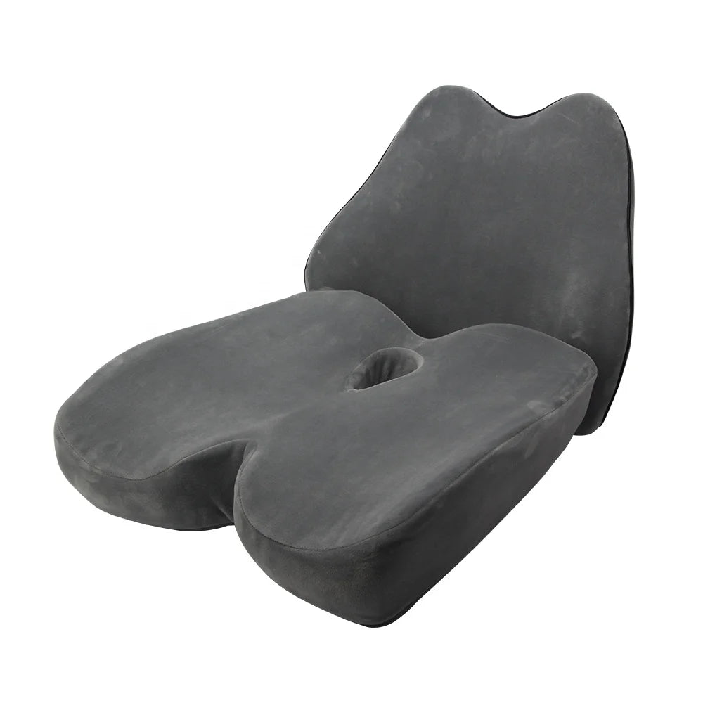 Customized Mesh Fabric Car Seat Back Support Cushion Sets With Extendable Strap Crash