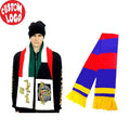 Acrylic Knit Scarf of Football Custom Promotional  Muffler Football Club Team Knitted Acrylic Fan Scarf