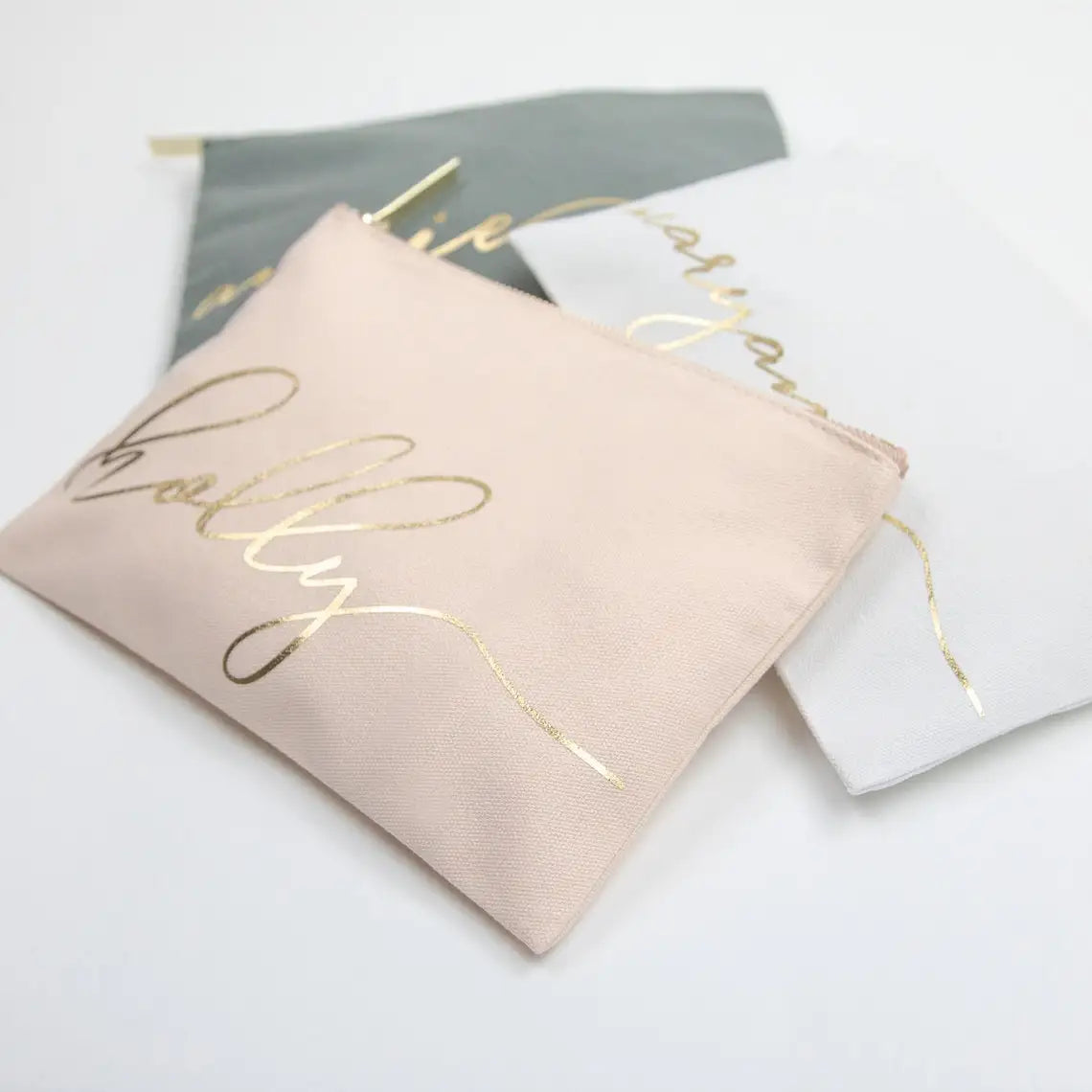 Low MOQ Gift Shop Wholesale Blank Plain Cotton Canvas Cosmetic Pouch Bag Makeup Bag Travel