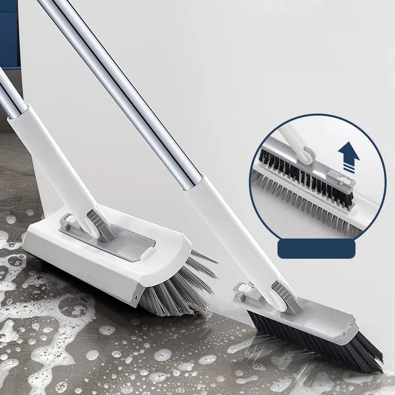 Long Handle Ceramic Tile Cleaning Brush with Hard Bristle PET Material No Dead Corner Floor Gap Wiper for Bathroom