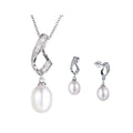 Wholesale Wedding Bridal Jewelry 925 Silver Cubic Zirconia Pearl Earring Necklaces Indian Traditional Wedding Jewelry Set Bridal