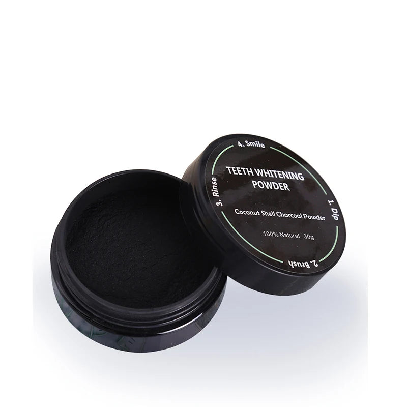 Food Grade Hot Selling Private Label Natural Mint Active Black Activated Charcoal Tooth Teeth Whitening Powder 30g