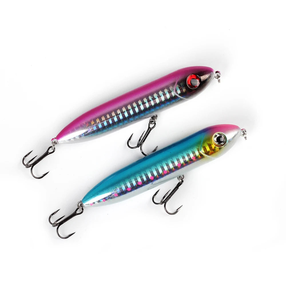 WEIHE Topwater Pencil Lure Wobbler 90mm 12g 100mm 18g Rattle Sound Walking Fishing Bass Pike Bait