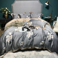 Wholesale Luxury Summer Europe Style Flowers Printed Satin Lyocell Fiber King Size 300tc Super Soft Customizable Bedding Set