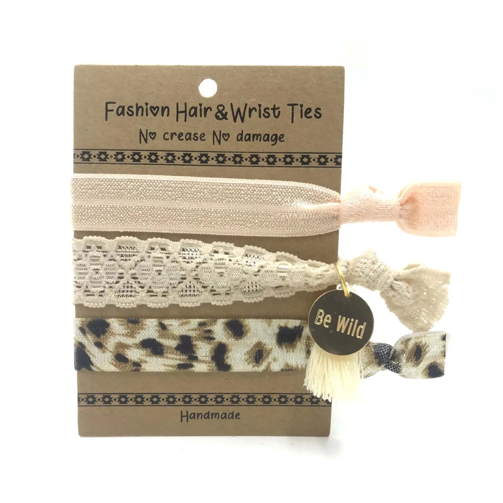 50 Packs 3 Hair Ties Bracelet LOVE Flamingo Be Wild Elastic Hair Band With Tassel Pendants Jewelry Wristband Ponytail Holder