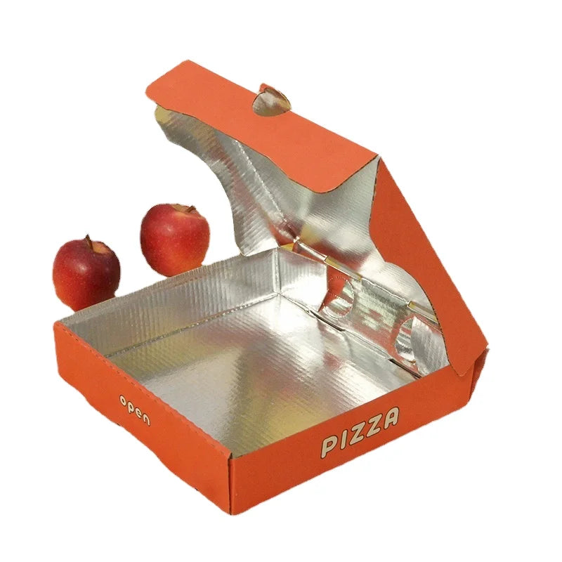 Custom Colorful Printed Kraft Paper Pizza Box with Glossy Lamination Recyclable Folders for Food Packaging MegaBDM