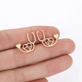 Hot Sale Stainless Steel ECG Stud Earrings Doctor Nurse Love Earrings for Women