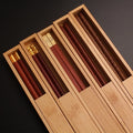 Wooden Tableware Storage Box Single Person Chopsticks logo Engraving Portable Travel Gift Wholesale Bamboo Chopsticks Box