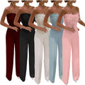 OSM036 Trendy Spring and Summer Jumpsuit Women Feather Bra Sexy White Girls Jumpsuits Elegant Casual Jumpsuits With Belt