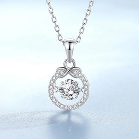 Infinity Symbol Spiritual Moissanite Sterling Silver S925 Niche Design Light Luxury Model Ins Zircon Necklace