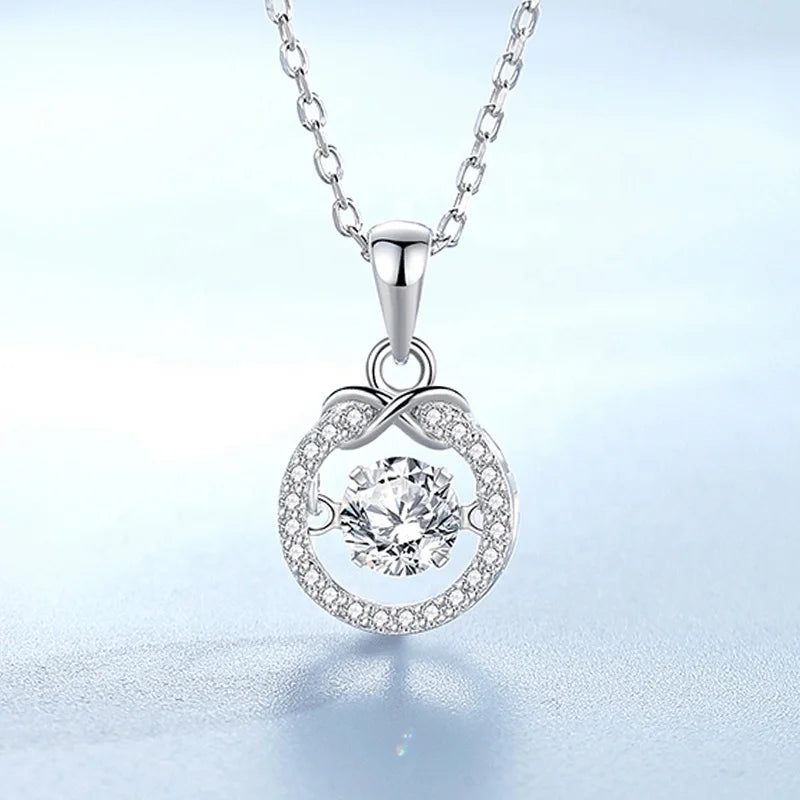 Infinity Symbol Spiritual Moissanite Sterling Silver S925 Niche Design Light Luxury Model Ins Zircon Necklace