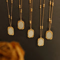 Fashion Stainless Steel 18K Gold Plated Beads Chain Waterproof Two-Color Tones Engraving Rose Flower Necklace